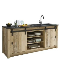 Wohnen Küchenausstattung Möbel-Set mit Insel - Garisa (sechsteilig)