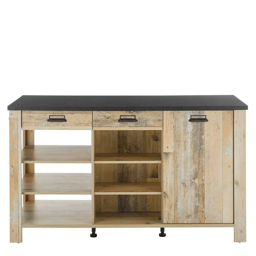 Wohnen Küchenausstattung Möbel-Set mit Insel - Garisa (sechsteilig)