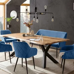 Wohnen Schwarze Möbel|Küchenbänke*Küchenbank in Blau mit Schwarz - Zarcon