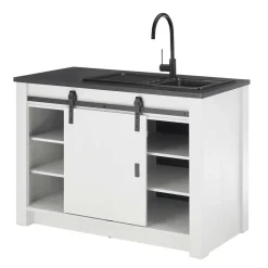 Wohnen Küchenblock in Weiß mit Grau - Eture (dreiteilig)