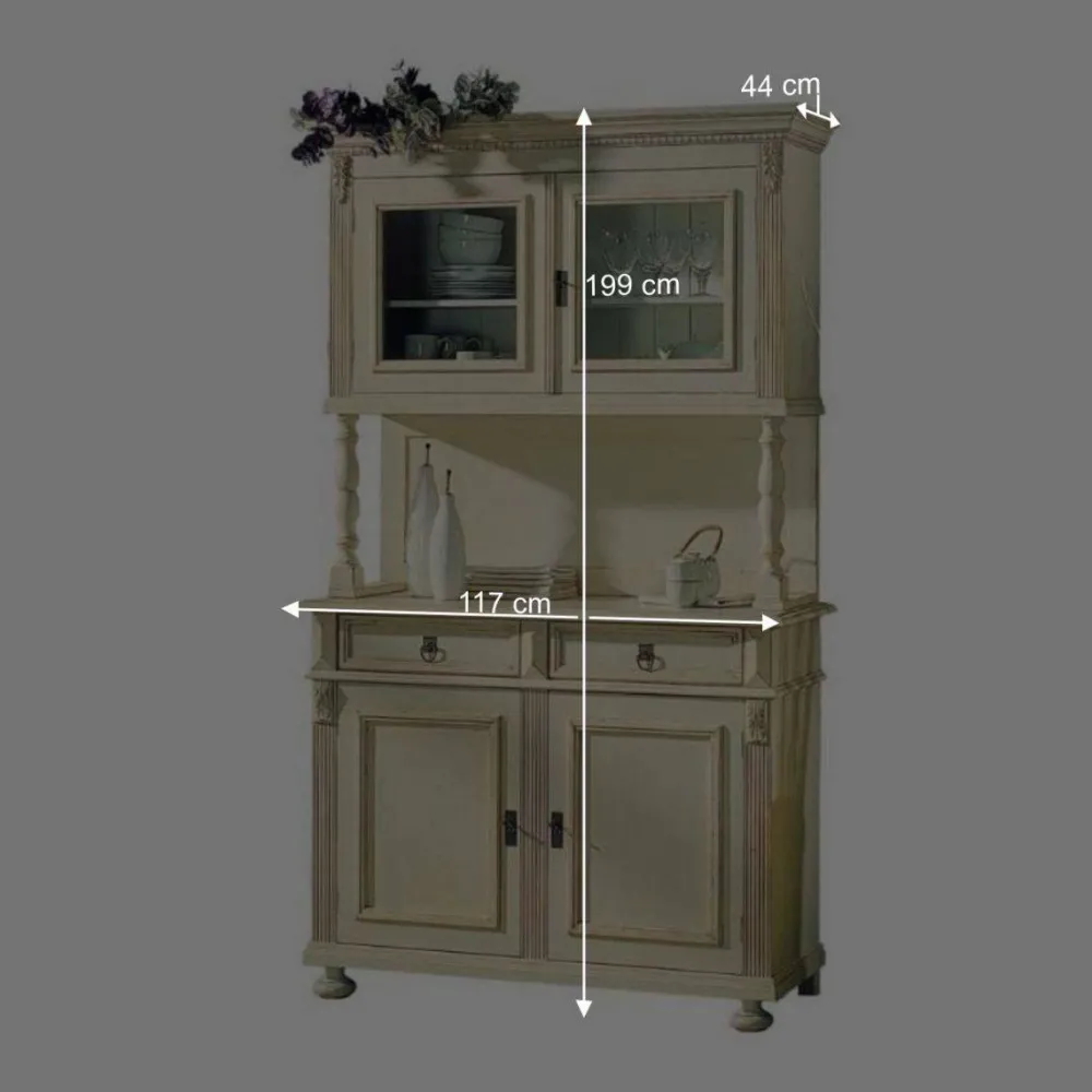 Wohnen Kommoden|Esszimmer-Vitrinen*Küchenbuffet Francis in Antikweiß