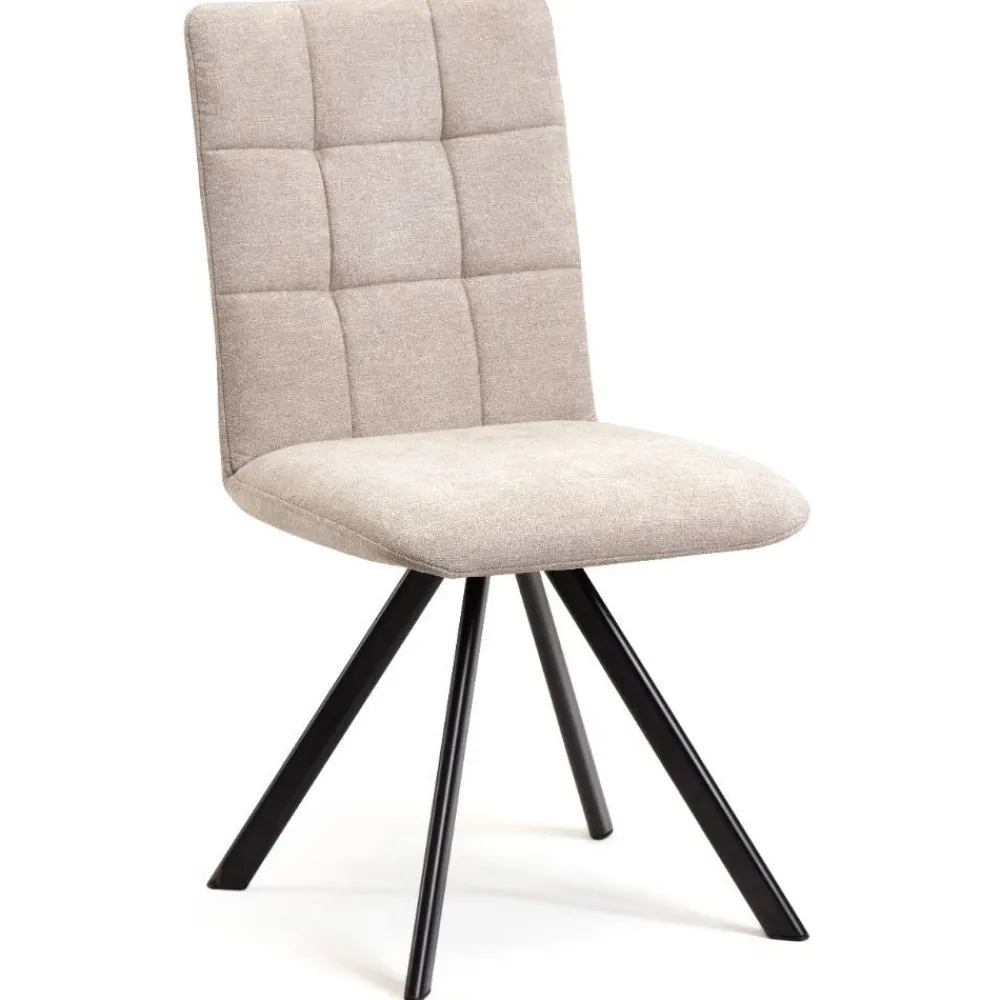 Wohnen Küchenstühle|Esszimmerstühle*Küchen-Drehstühle in Beige und Schwarz - Yvons (2er Set)