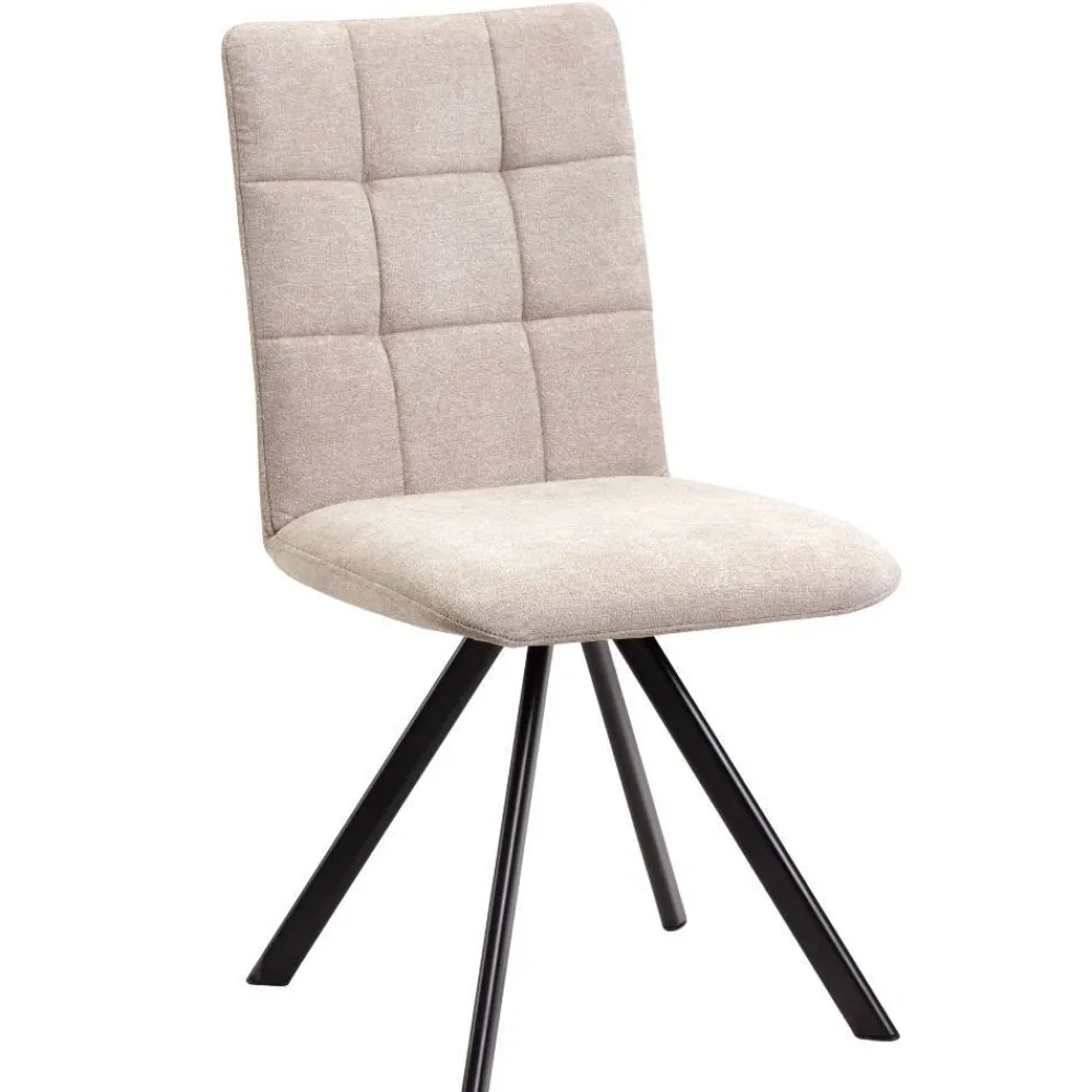 Wohnen Küchenstühle|Esszimmerstühle*Küchen-Drehstühle in Beige und Schwarz - Yvons (2er Set)