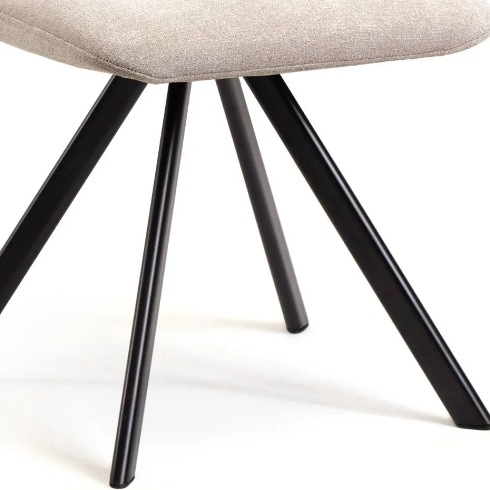 Wohnen Küchenstühle|Esszimmerstühle*Küchen-Drehstühle in Beige und Schwarz - Yvons (2er Set)