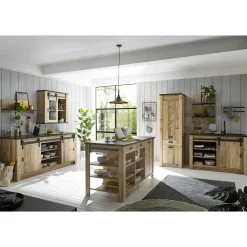 Wohnen Küchen-Einrichtung mit Insel Set - Garisa (siebenteilig)