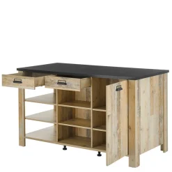 Wohnen Küchen-Einrichtung mit Insel Set - Garisa (siebenteilig)