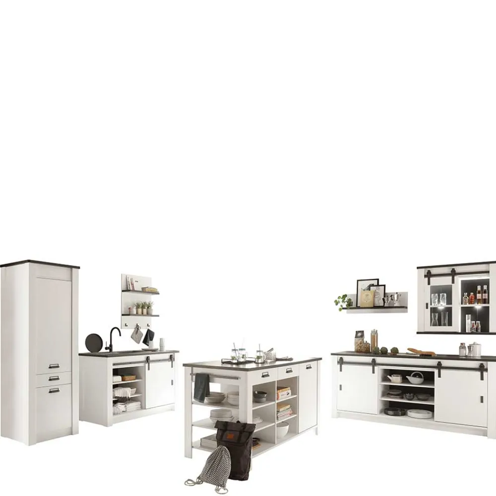 Wohnen Kücheneinrichtung mit Insel - Eture (siebenteilig)