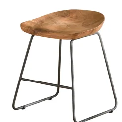 Wohnen Sessel & Hocker|Barhocker*Küchenhocker mit Holzsitz & Bügelgestell - Ise (2er Set)