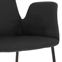 Wohnen Schwarze Möbel|Graue Möbel*Küchenhocker mit Lehne & Armlehnen - Solino