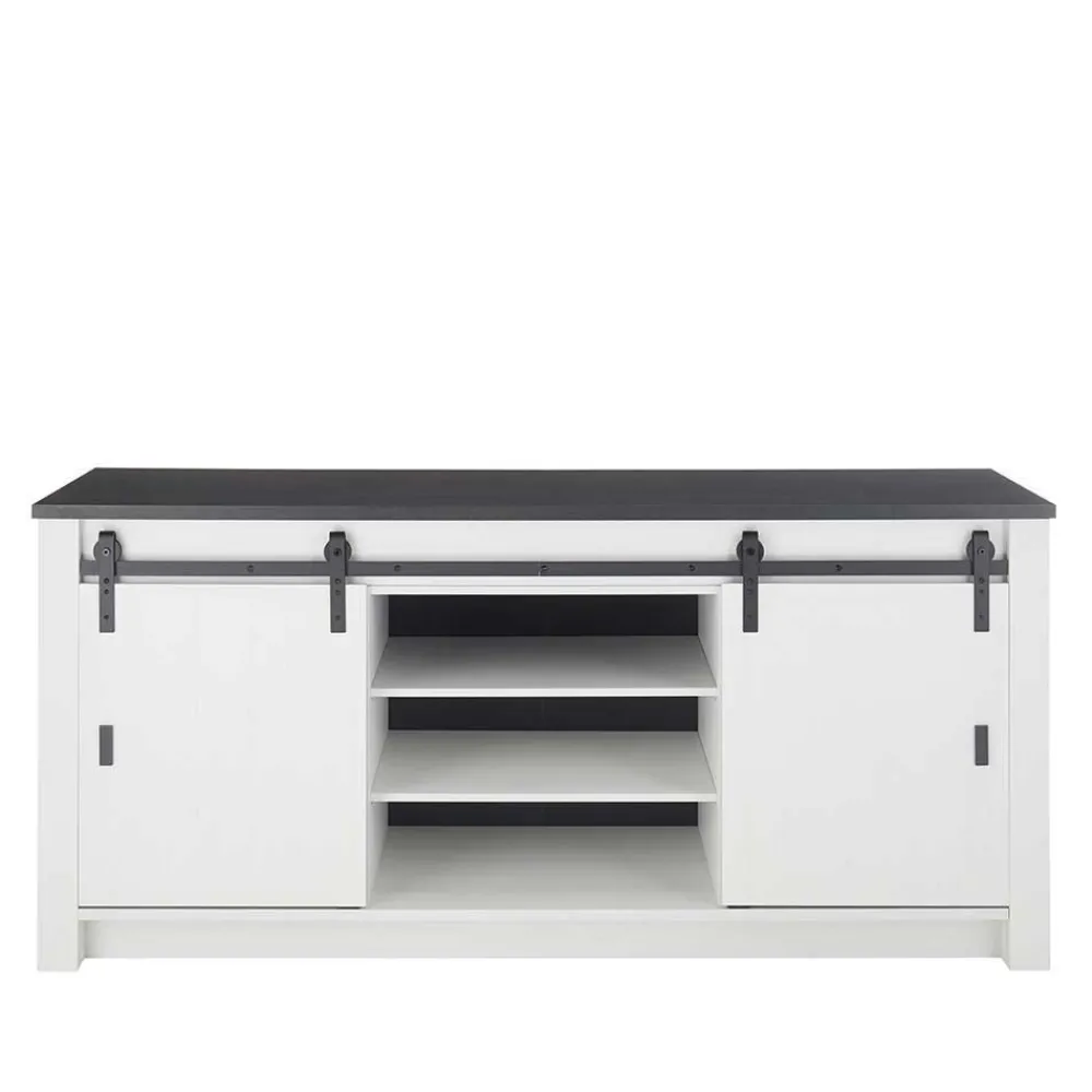 Wohnen Küchenmöbel Kombination in Weiß Grau - Eture (dreiteilig)