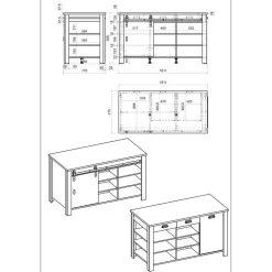 Wohnen Küchenmöbel mit Insel Set - Eture (fünfteilig)