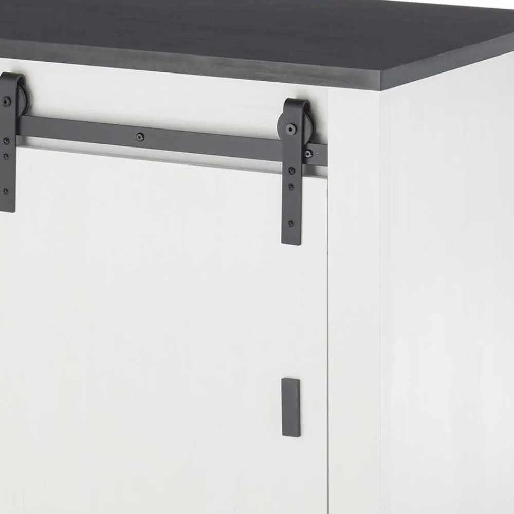 Wohnen Küchenmöbel mit Theke in Weiß & Grau - Eture (sechsteilig)