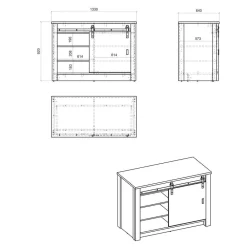 Wohnen Küchenmöbel mit Theke in Weiß & Grau - Eture (sechsteilig)