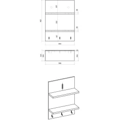 Wohnen Küchenmöbel mit Theke in Weiß & Grau - Eture (sechsteilig)