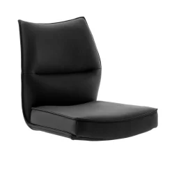 Wohnen Küchenstuhl aus Leder und Edelstahl - Simael (2er Set)