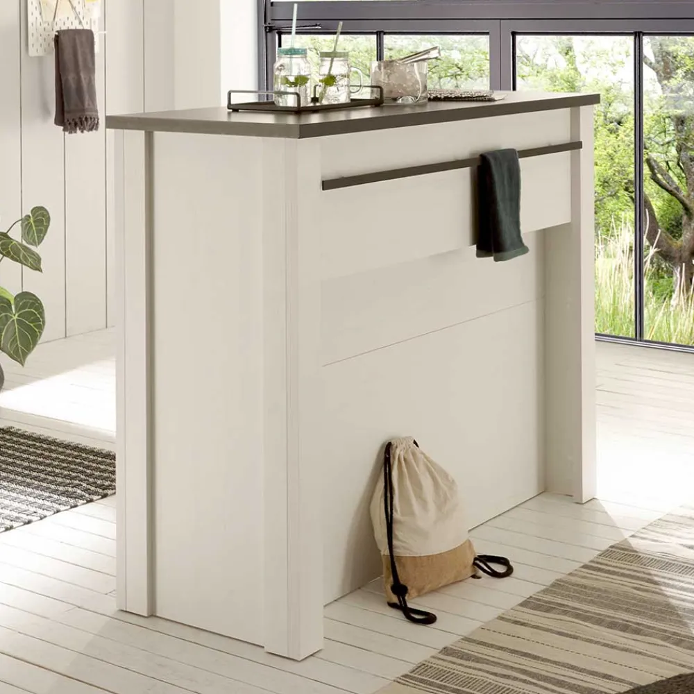 Wohnen Küchentheke in Weiß und Anthrazit - Eture