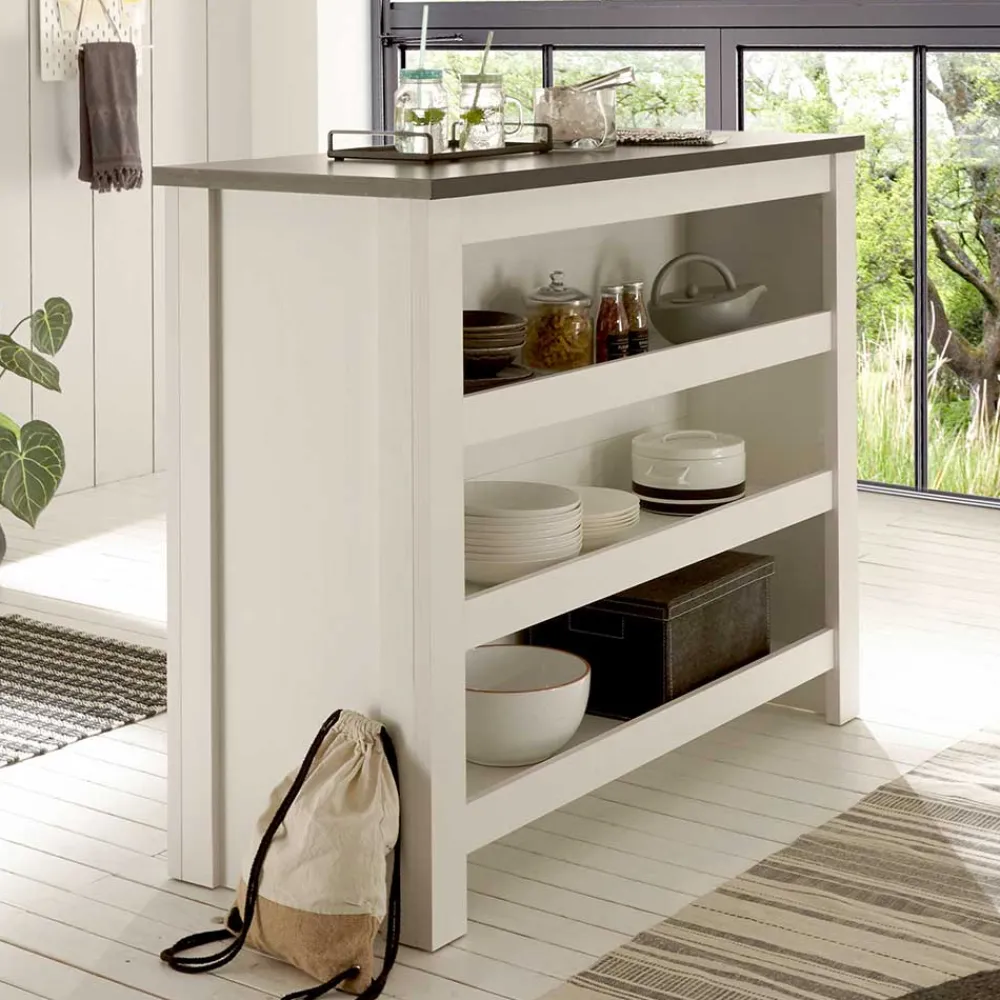 Wohnen Küchentheke in Weiß und Anthrazit - Eture