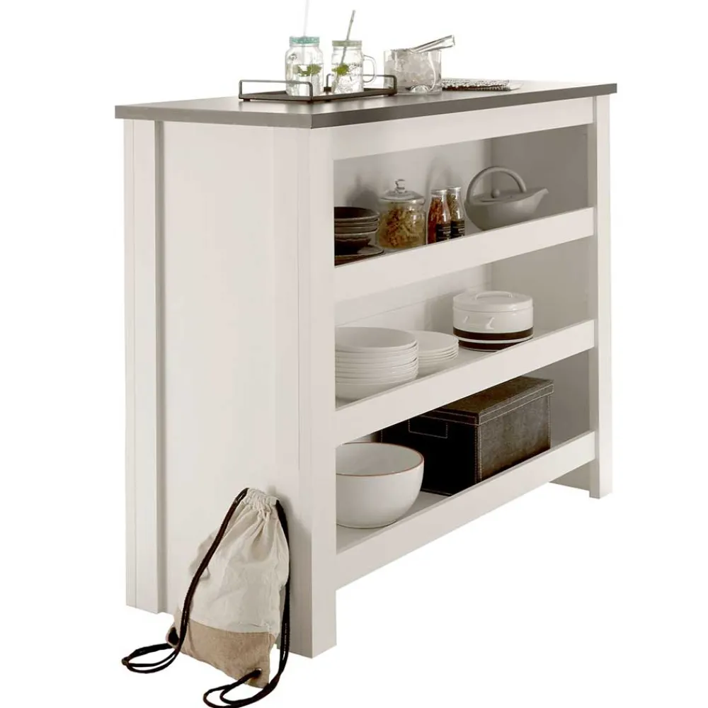 Wohnen Küchentheke in Weiß und Anthrazit - Eture