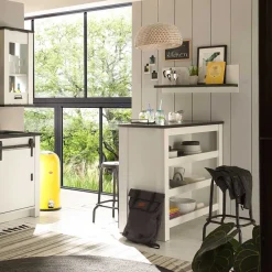 Wohnen Küchentheke in Weiß und Anthrazit - Eture