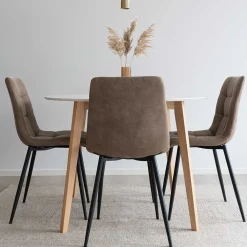 Wohnen Braune Möbel|Skandinavische Möbel*Küchentisch & vier Stühle Set - Yaniz (fünfteilig)