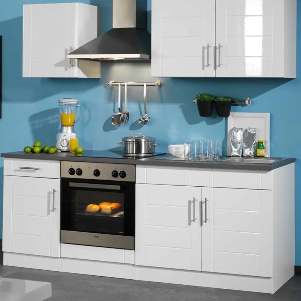 Wohnen Küchenzeile Flemingo in Hochglanz Weiß (sechsteilig)