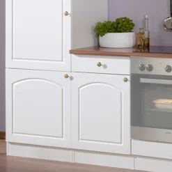 Wohnen Küche Komplett|Küchenzeilen*Küchenzeile Lore in Weiß Hochglanz (sechsteilig)