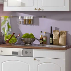 Wohnen Küche Komplett|Küchenzeilen*Küchenzeile Lore in Weiß Hochglanz (sechsteilig)