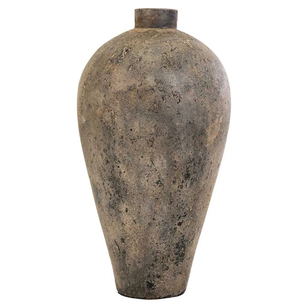 Wohnen Vasen*Keramik Blumenvase in Graubraun - Bombasti