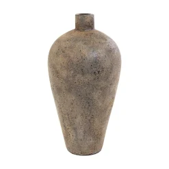 Wohnen Vasen*Keramik Blumenvase in Graubraun - Bombasti