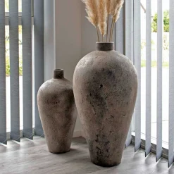 Wohnen Vasen*Keramik Blumenvase in Graubraun - Bombasti