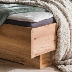 Wohnen Kernbuche Bett & Nachtkommoden - Krofun (dreiteilig)