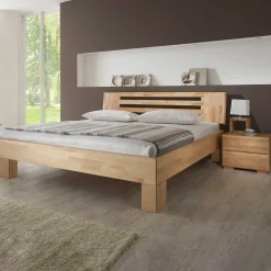 Wohnen Naturholzmöbel|Betten*Kernbuche Bett Issiaco und zwei Nachtschränke (dreiteilig)