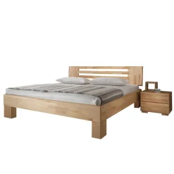 Wohnen Naturholzmöbel|Betten*Kernbuche Bett Issiaco und zwei Nachtschränke (dreiteilig)