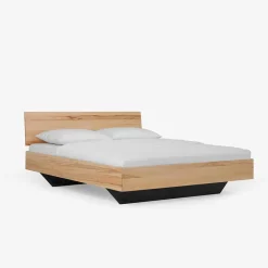 Wohnen Kernbuche Bett Josue in Schwebe-Optik