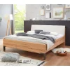 Wohnen Graue Möbel|Betten*Kernbuche Designbett mit Kunstleder Kopfteil - Krofun