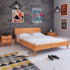 Wohnen Kernbuche Ehebett in Unterlänge - Junola I (dreiteilig)