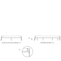 Wohnen Kernbuche Holzbett - kein Kopfteil - Cow