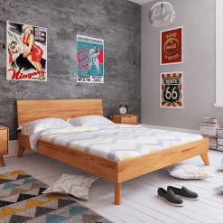 Wohnen Betten|Betten*Kernbuche Holzbett in Überlänge 210 cm - Junola I