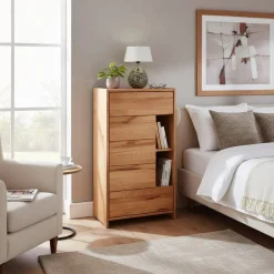 Wohnen Flurkommoden|Sideboards & Kommoden*Kernbuche Kommode Salomonia mit offenen Fächern