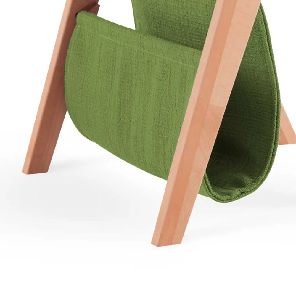 Wohnen Kernbuche Nachttisch Rivaso mit Stofftasche in Grün