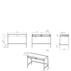 Wohnen Schminktische*Kernbuche Schminktisch mit zwei Schubladen - Lana