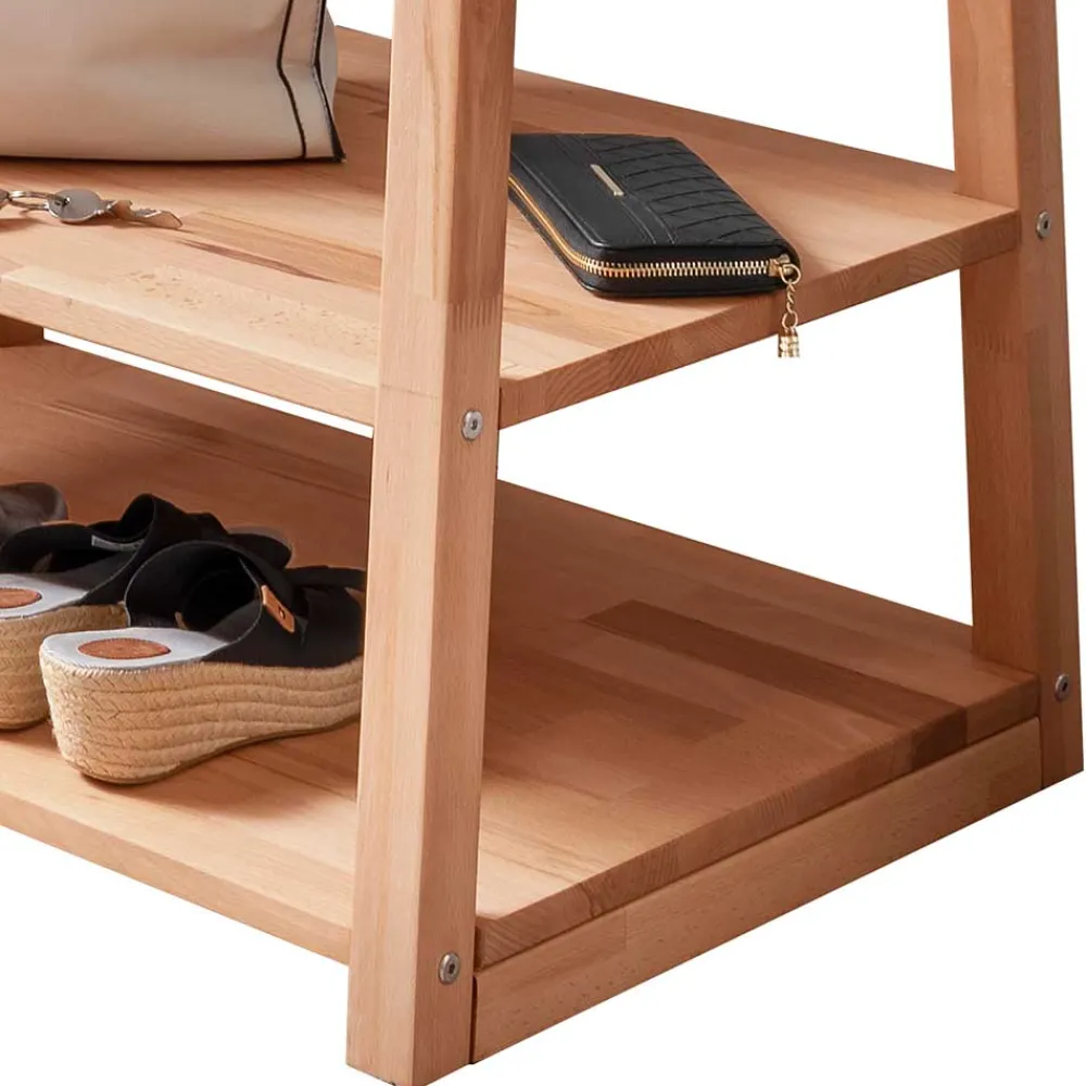 Wohnen Kernbuche Standgarderobe mit 2 Ablageböden - Barrios