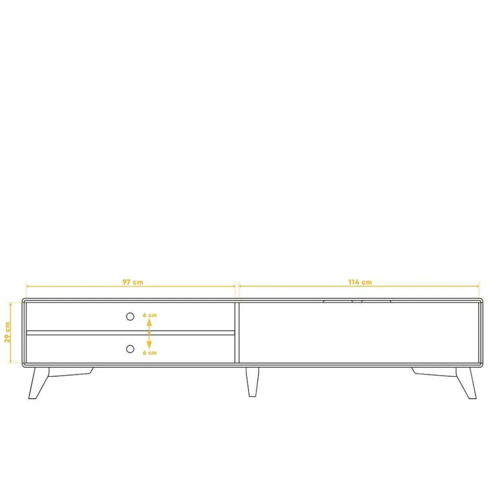 Wohnen Kernbuche TV Board in Natur geölt - Junola