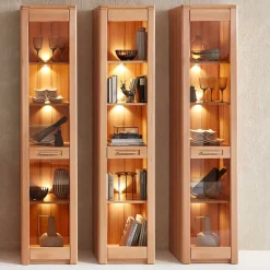 Wohnen Kernbuche Vitrine mit einer Tür - Amyonta