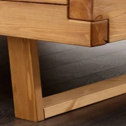 Wohnen Kiefer Bett mit Baumkanten Kopfteil - Kalastania