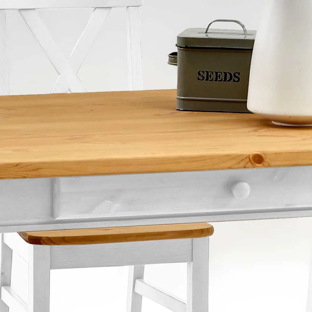 Wohnen Kiefer Esstisch Sibiuta mit Schubladen