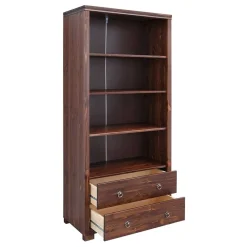 Wohnen Kiefer Holzregal in Dunkelbraun lackiert - Luvin