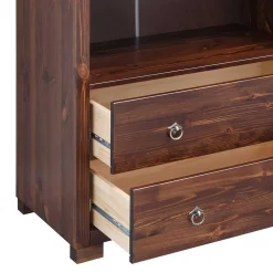 Wohnen Kiefer Holzregal in Dunkelbraun lackiert - Luvin