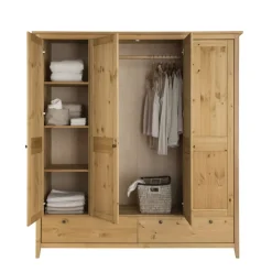 Wohnen Kleiderschränke|Kleiderschränke*Kiefer Kleiderschrank geölt & gebeizt - Zatira