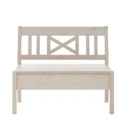 Wohnen Kiefer Sitzbank Onesti mit Truhe